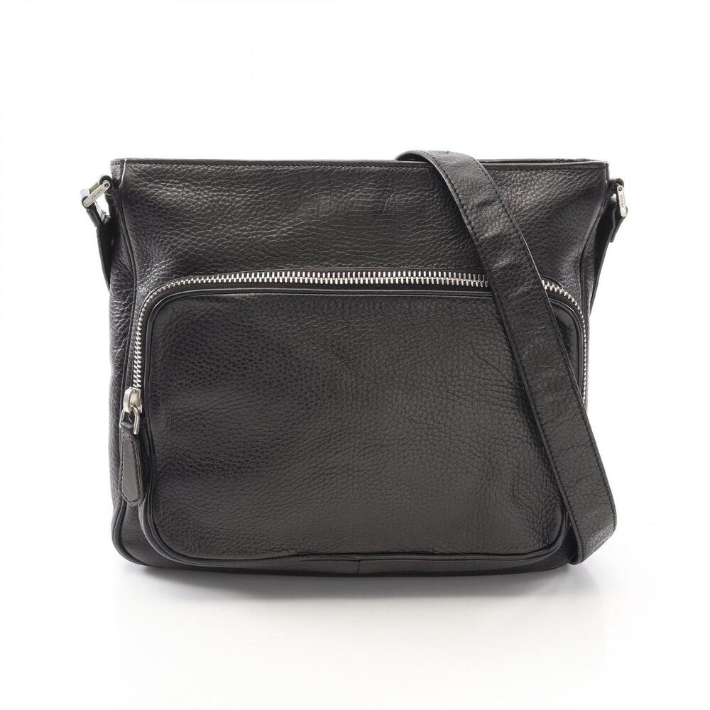 Prada Messenger Crossbody Bag Leather Black